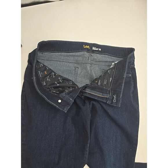 Lee Perfect Fit Jeans Womens 16 Medium Blue Straight Leg Stretch Denim Pockets - Picture 4 of 11